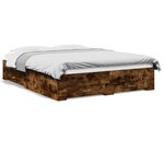 vidaXL Cadre de lit avec tiroirs sans matelas chêne fumé 150x200 cm