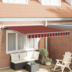 vidaXL Auvent Rétractable orange et marron 300 x 250 cm tissu
