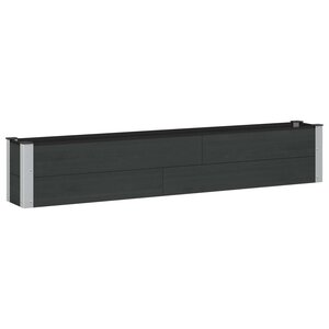 vidaXL Jardinière surélevée Noir 200 x 30 x 36 cm
