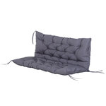 Coussin matelas assise dossier pour banc de jardin balancelle canapé 2 places grand confort 120 x 110 x 12 cm gris