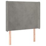 vidaXL Tête de lit à LED Gris clair 83x16x118/128 cm Velours