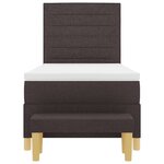 vidaXL Lit à ressorts avec matelas Marron foncé 100 x 200 cm tissu