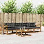 vidaXL Ensemble de canapés d'extérieur 5 Pièces Naturel et Anthracite