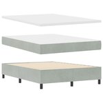 Lit box spring vidaXL avec matelas Gris clair 140x200 cm Velours