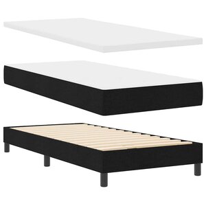 vidaXL Lit boxspring avec matelas avec matelas Noir 90 x 190 cm