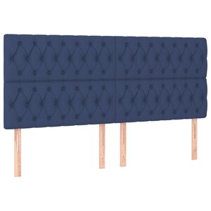 vidaXL Tête de lit Bleu 200x7x118/128 cm Tissu
