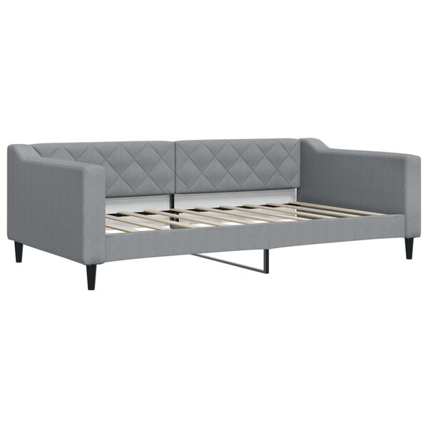 vidaXL Lit de jour gris clair 100x190 cm tissu