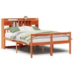 vidaXL Lit bibliothèque sans matelas cire marron 160x200 cm pin massif