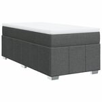 vidaXL Sommier à lattes de lit avec matelas Gris foncé 90x200 cm Tissu