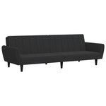 vidaXL Canapé-lit à 2 places avec repose-pied noir velours