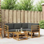vidaXL Ensemble de canapés d'extérieur 5 Pièces Naturel et Anthracite