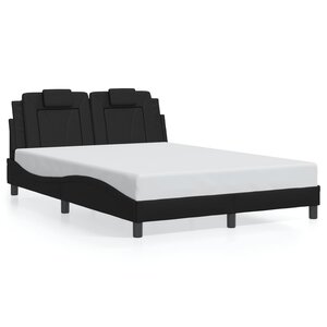 vidaXL Cadre de lit Viana sans matelas noir 140x190 cm similicuir