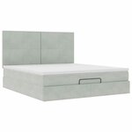 VidaXL Cadre de lit ottoman et matelas gris clair 180x200cm velours