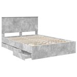 vidaXL Cadre de lit Gris béton 140 x 190 cm Bois Ingénierie
