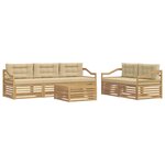 vidaXL Ensemble de canapés d'extérieur 6 Pièces Blanc et Beige