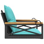 vidaXL Balancelle avec coussins noir 63x62x40 cm résine tressée