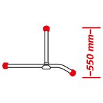 RIDDER Support de tringle de rideau de douche Chrome 55x2 5x2 5 cm