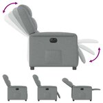 vidaXL Fauteuil inclinable électrique Gris clair Tissu