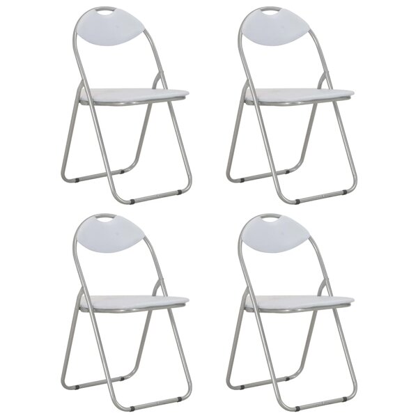 vidaXL Chaises pliantes à manger lot de 4 blanc similicuir