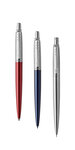 Parker jotter london set : stylo bille bleu royal + stylo gel rouge kensington + portemine acier 0,5 mm