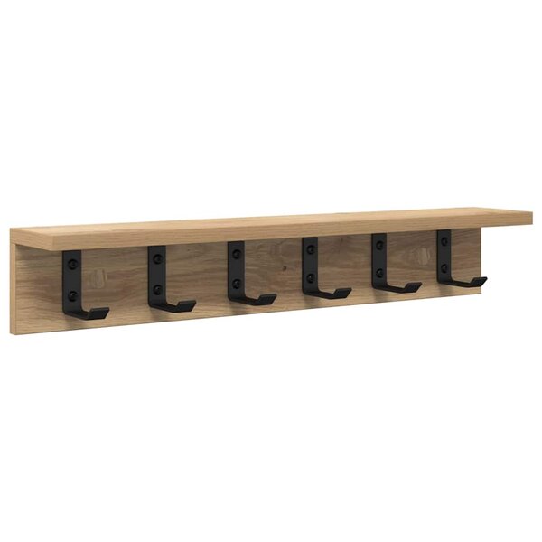 vidaXL Porte-manteau mural chêne artisanal 60 x 10.5 x 10.5 cm