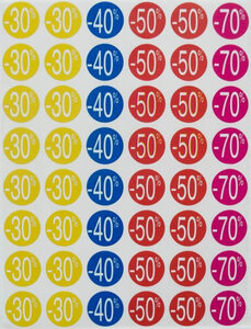 P5F 240 Étiquettes Remises Ass -30/-70  D24mm