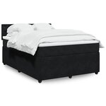 vidaXL Sommier à lattes de lit et matelas Noir 160x200 cm Velours