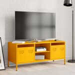 vidaXL Meuble TV jaune moutarde 101 5x39x43 5 cm acier laminé à froid