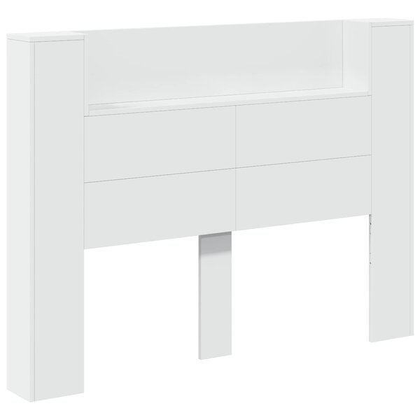 vidaXL Tête de lit Blanc 140 x 16 5 x 103 5 cm Bois d'ingénierie