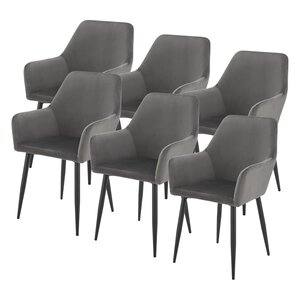 Lot de 6 chaises de salle à manger 86 x 57 x 56 cm gris foncé 03_0009901