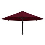 vidaXL Parasol mural avec mât en métal 300 cm Bordeaux