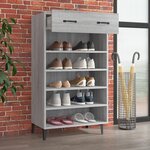vidaXL Armoire à chaussures Sonoma gris 60x35x105 cm Bois d'ingénierie