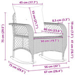 vidaXL Chaise à bascule de jardin avec coussins gris résine tressée