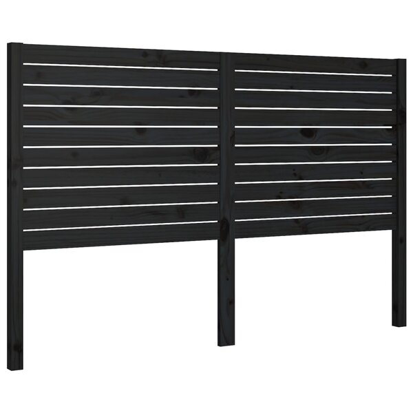 vidaXL Tête de lit Noir 186x4x100 cm Bois massif de pin