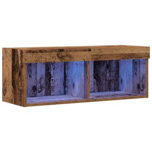vidaXL Ensemble meuble TV avec LED Bois ancien 80 x 30 x 30 cm
