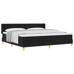 vidaXL Lit à ressorts avec matelas Noir 200 x 200 cm Polyester