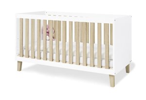 Lit bébé évolutif Lumi 70 x 140 cm Blanc et chêne