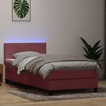 vidaXL Sommier à lattes de lit avec matelas et LED rose 90x210 cm velours
