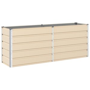 vidaXL Jardinière Ivoire 480 x 50 x 45 cm Acier galvanisé