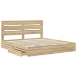 vidaXL Lit de Rangement Chêne Sonoma 180 x 200 cm Bois d'ingénierie
