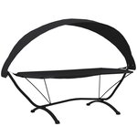 vidaXL Lit de repos d'extérieur avec auvent Noir Acier et tissu Oxford
