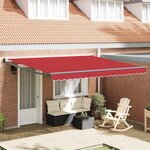 vidaXL Auvent Rétractable Rouge 400 × 300 cm Polyester