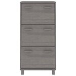 vidaXL Armoire à chaussures HAMAR Gris clair 59 5x35x117 cm Pin massif