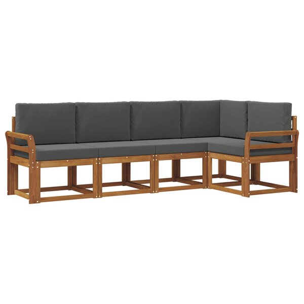 vidaXL Ensemble de canapés d'extérieur 5 pc Naturel et Anthracite