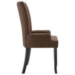 vidaXL Chaises à manger avec accoudoirs lot de 6 marron tissu