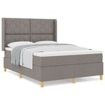 Lit Box Spring vidaXL avec matelas en taupe 140x190 cm en tissu