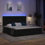 vidaXL Lit avec des lumières à LED Noir 200 x 200 cm tissu