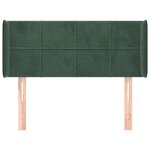 vidaXL Tête de lit avec oreilles Vert foncé 103x16x78/88 cm Velours