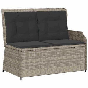 vidaXL Banc de jardin avec coussin Gris clair Poly rotin