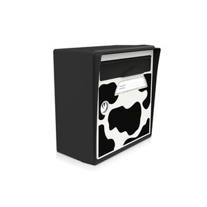 Boîte aux lettres compacte noire – "Vachement belle" – fabriquée en France – en résine – ne rouille pas – porte interchangeable